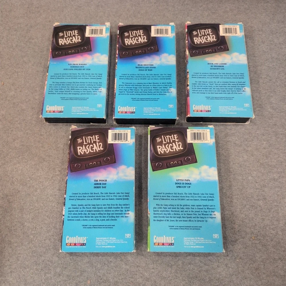 The Little Rascals Funniest Episodes VHS Set Volumes 1-5 GoodTimes Home Video - Picture 3 of 3